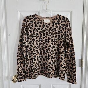 NWOT Cynthia Rowley Cashmere Leopard Sweater